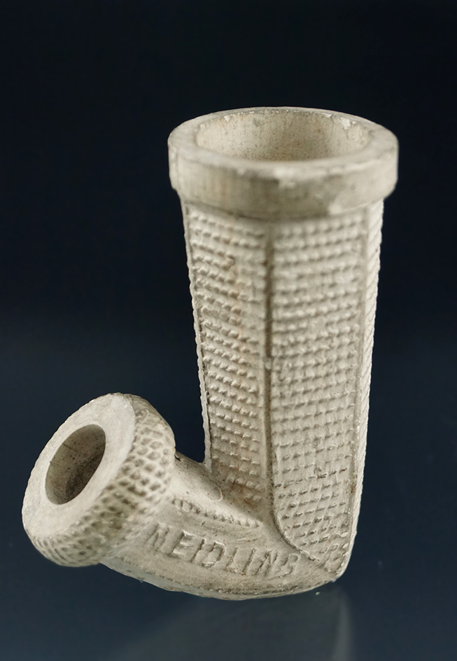 3" tall nicely made old clay trade/tavern pipe manufactured by Meidling.