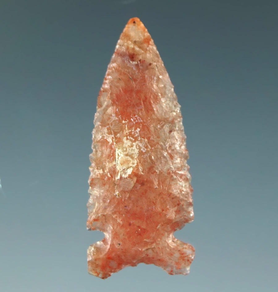 1 1/16" Desert Delta made from a curved flaked of highly translucent agate. California.