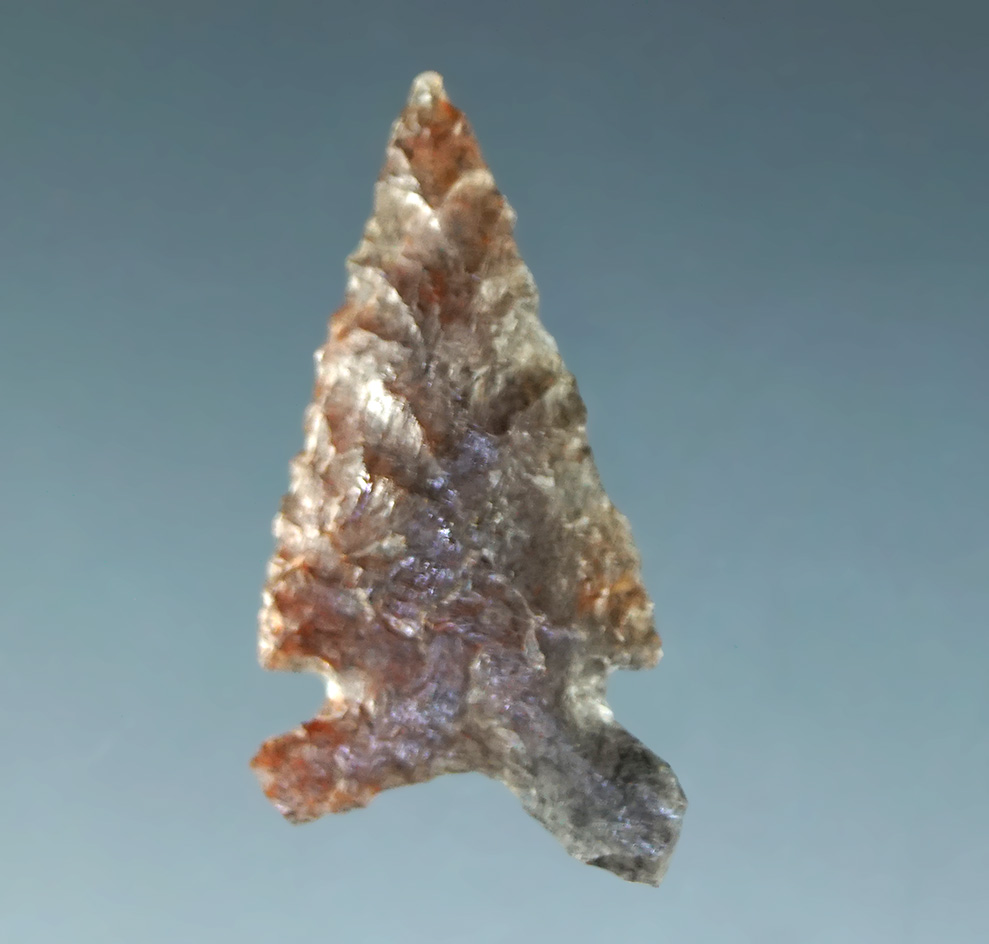 7/8" Desert Delta made from semi translucent red and gray agate. California.