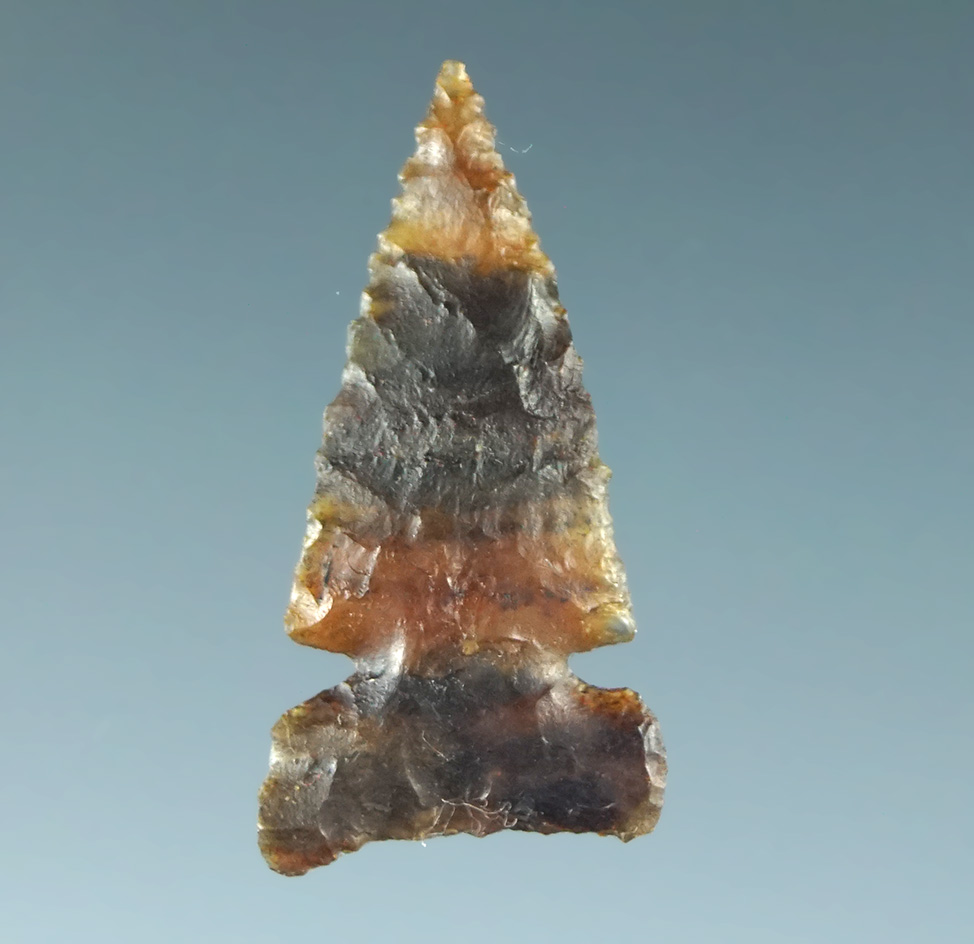 13/16" Desert Delta made from beautifully banded gold, gray and clear agate. California.