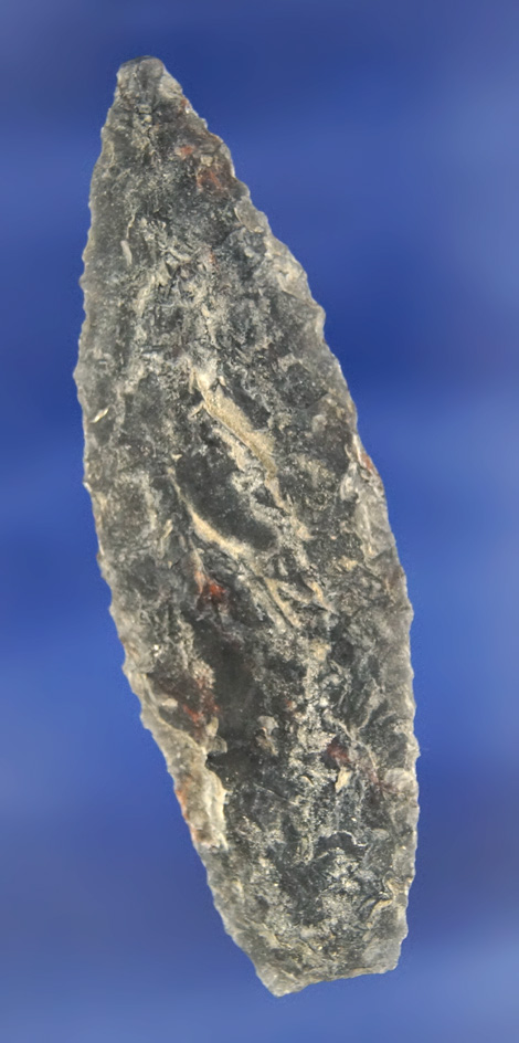 3 1/2" Obsidian Lanceolate  that is heavily oxidized found in California.