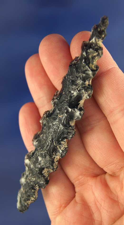 3 13/16" Obsidian Stockton with very nice edge work found in California.