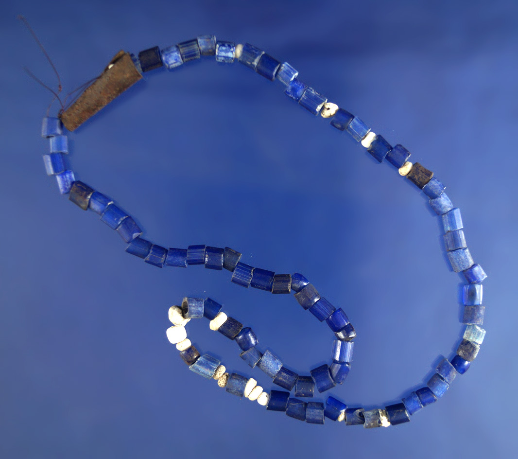 16" strand of historic era Glass and stone beads found near the Columbia River, Patterson WA