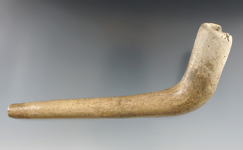 6" Long Pipestone Woodland Period Pipe, Simcoe Co., Ontario, Canada. Broken/mended.