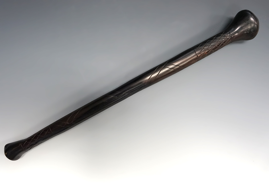 18 1/8" Nicely carved African wood Staff.