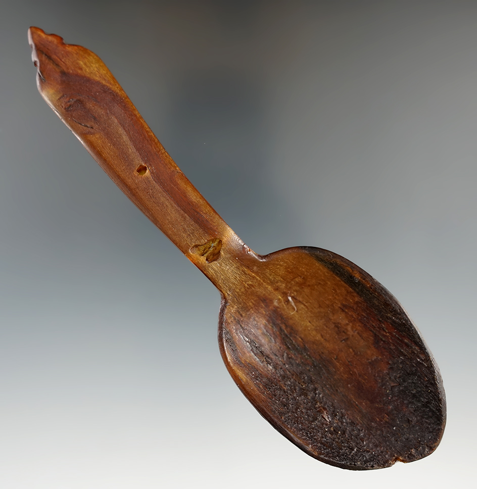 Well styled 6 1/2" Spoon carved from Horn.