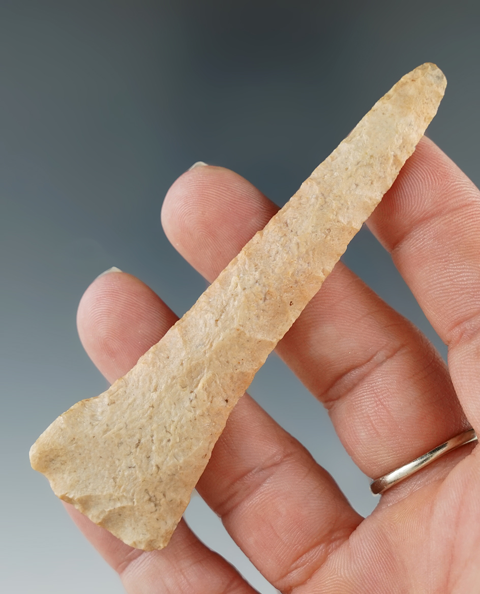 3 3/8" Drill made from fine chert found in Holmes Co., Ohio.