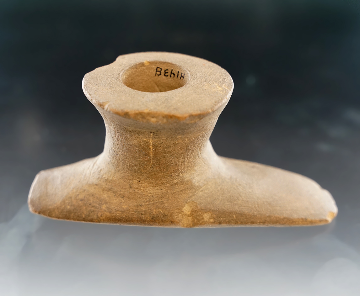 3 7/8" Extremely rare Hopewell Platform Pipe. Ex. Hovan (#1438), Draeger. Fairfield Co., Ohio.