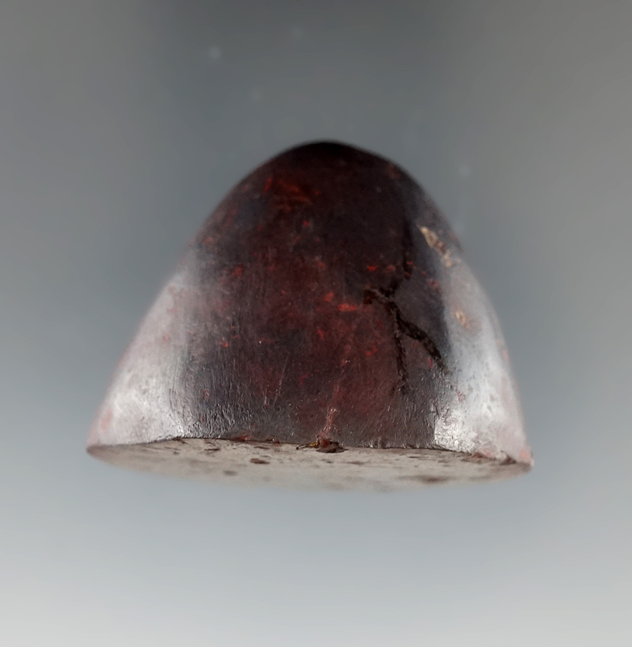 Rare style 1 5/8" wide Hematite Cone with six faceted sides. Found in Ashland Co., Ohio.