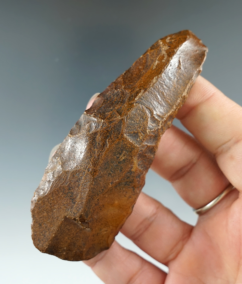 Beautiful river polish on this 3 5/8" Paleo Unifaced tool found in Florida.