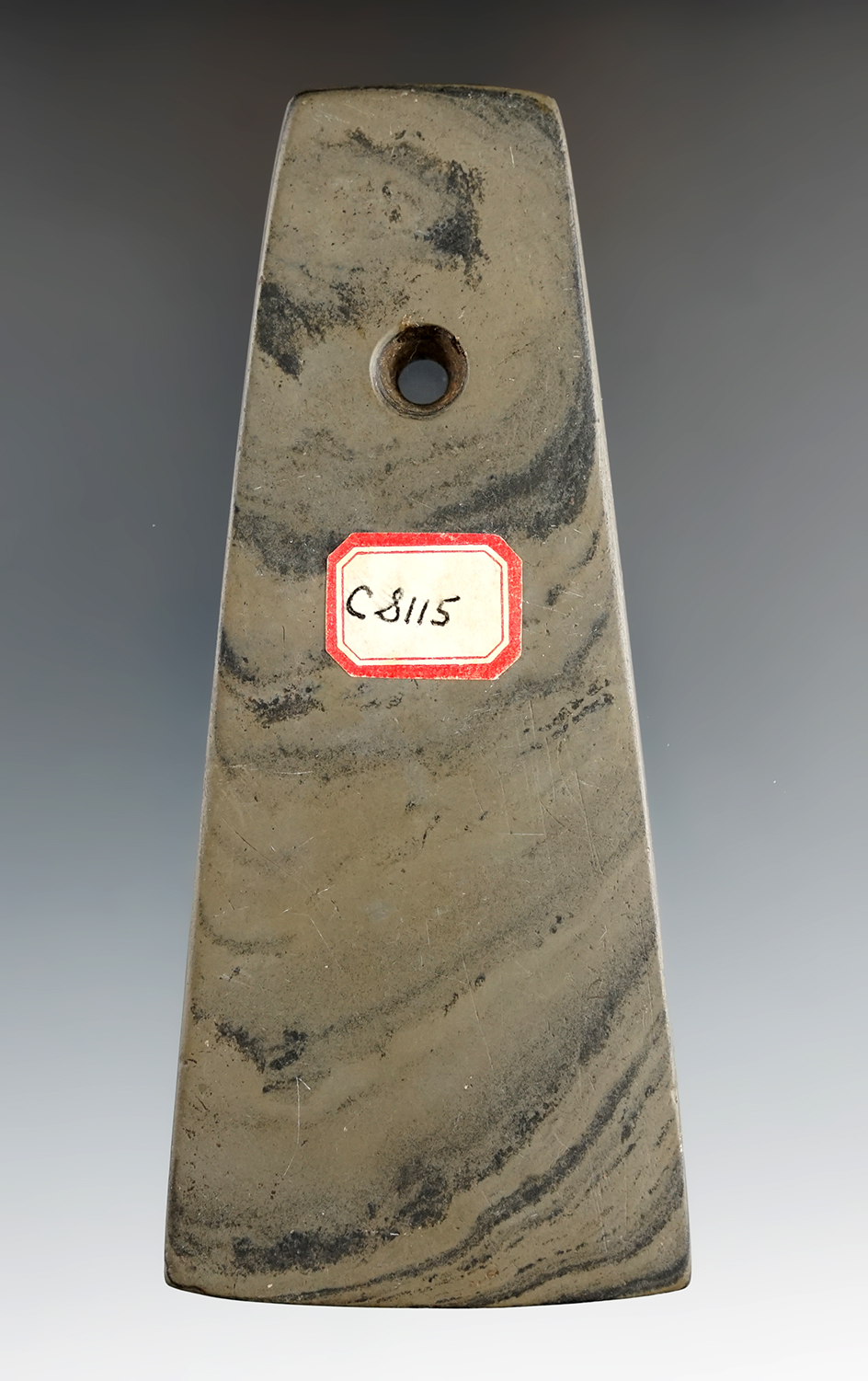Exceptional! 4 11/16" Trapezoidal Pendant made from Slate, found in northern Indiana.