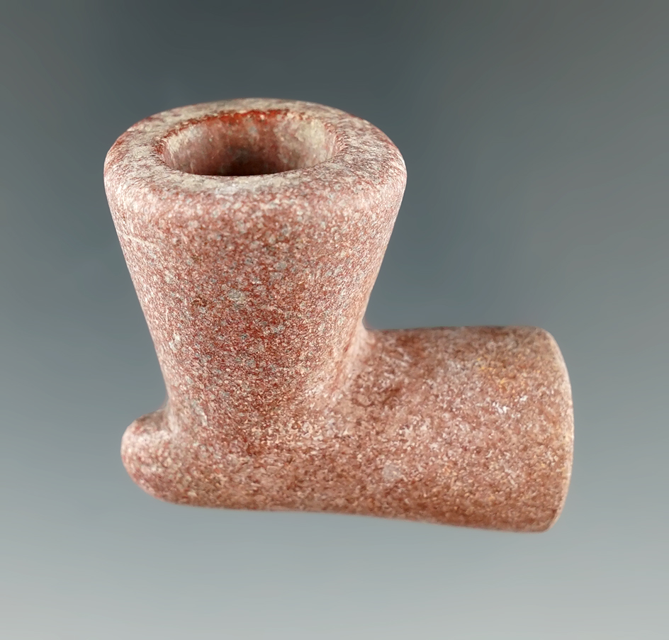 Nicely patinated 1 1/2" miniature Catlinite Pipe found by Harlan Olson in South Dakota.