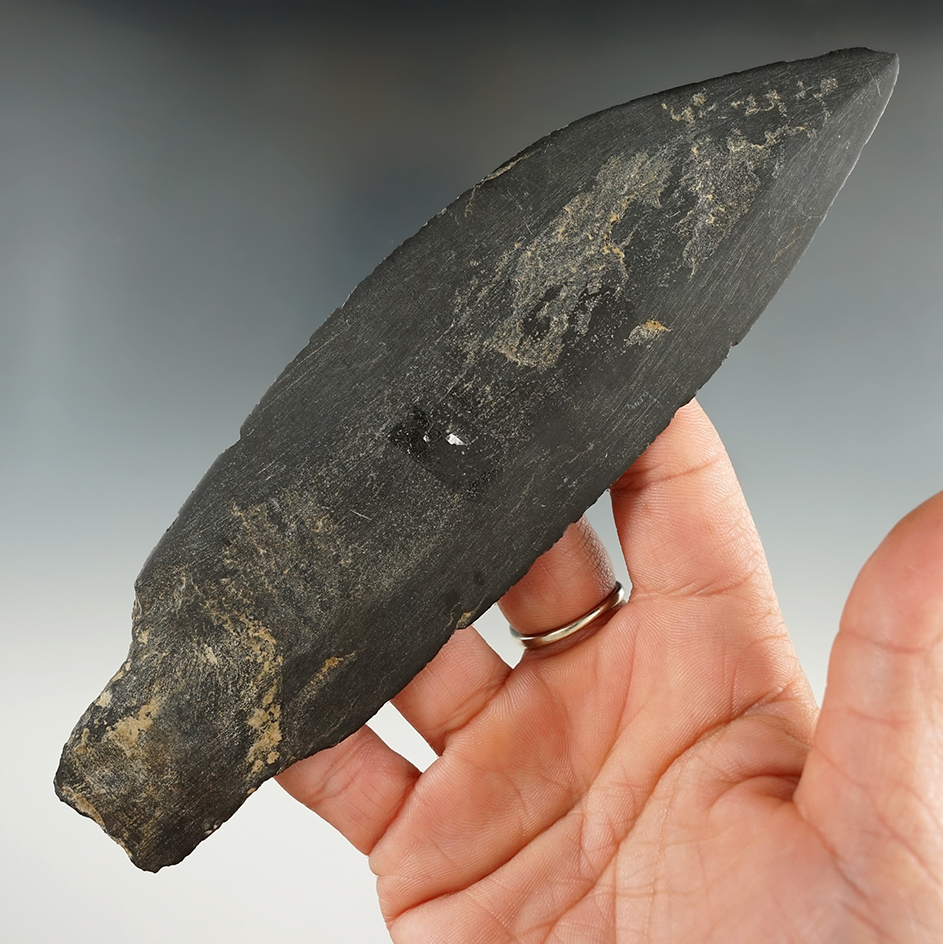 6 3/4" Slate Knife that is well made, found in Alaska. Comes with a Rogers COA.