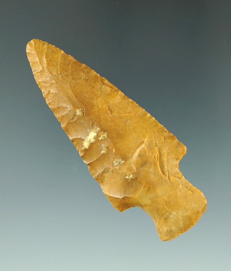 2 3/4" Archaic Stemmed Knife found in Arkansas that is nicely patinated.