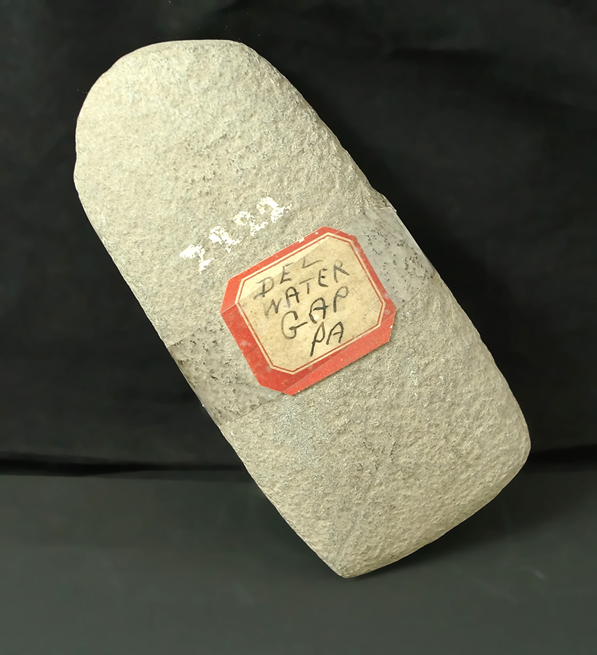 Heavily patinated 4 3/4" Hardstone Celt found near Delaware Water Gap, Pennsylvania.