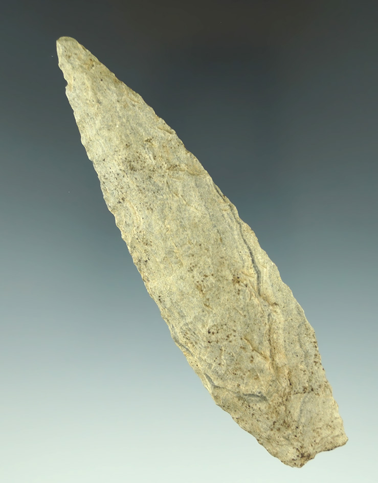 4 7/16" Guilford made from Rhyolite found in North Carolina. Comes with a Dickey COA.