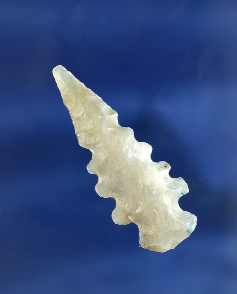 1 13/16" nicely serrated Duran point found in New Mexico.