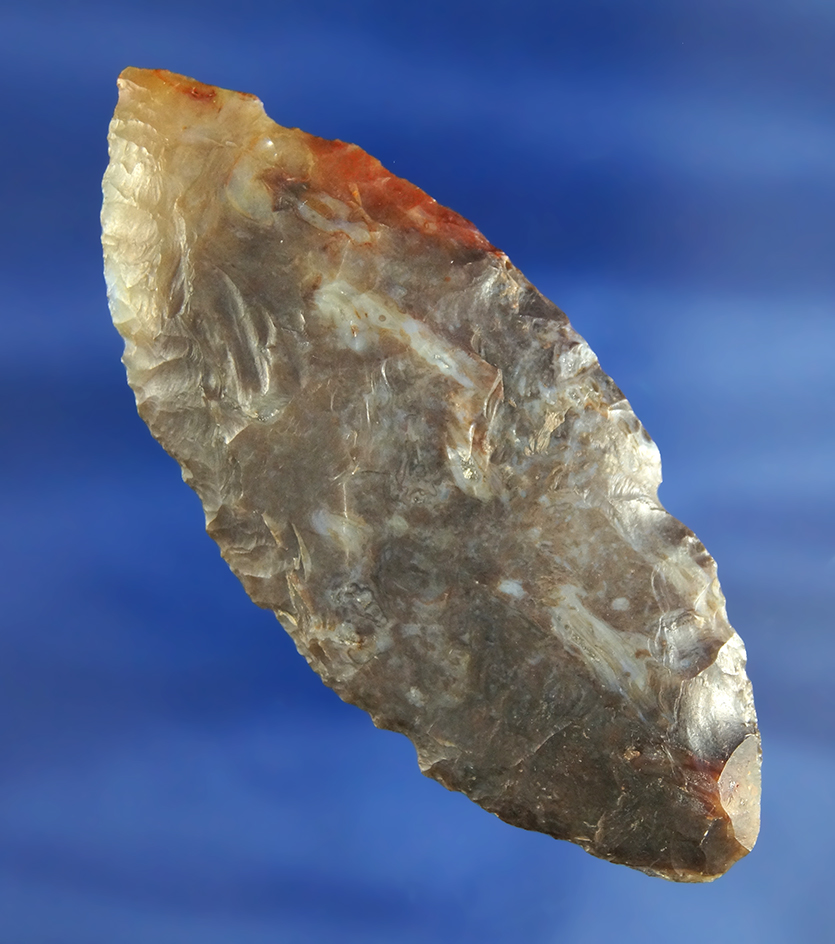 Color! 3 5/16" Blade with very unique small side notches - beautifully colored - Agate - Washington.