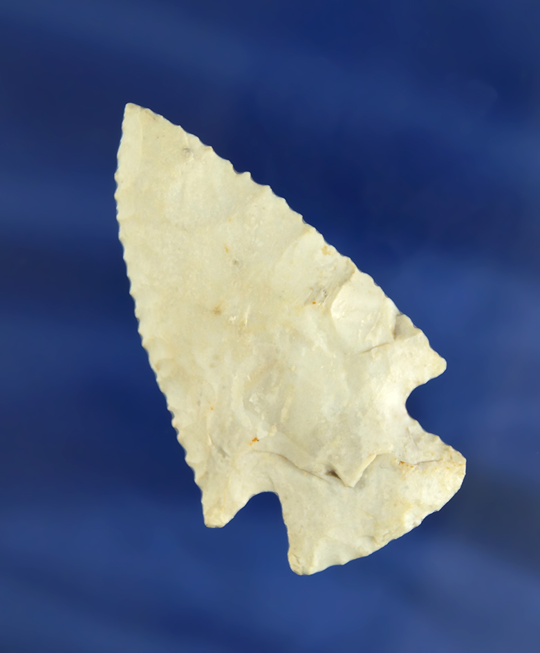 2 3/8" Hardin with beautiful edge serrations made from Burlington chert found in Knox Co., Illinois