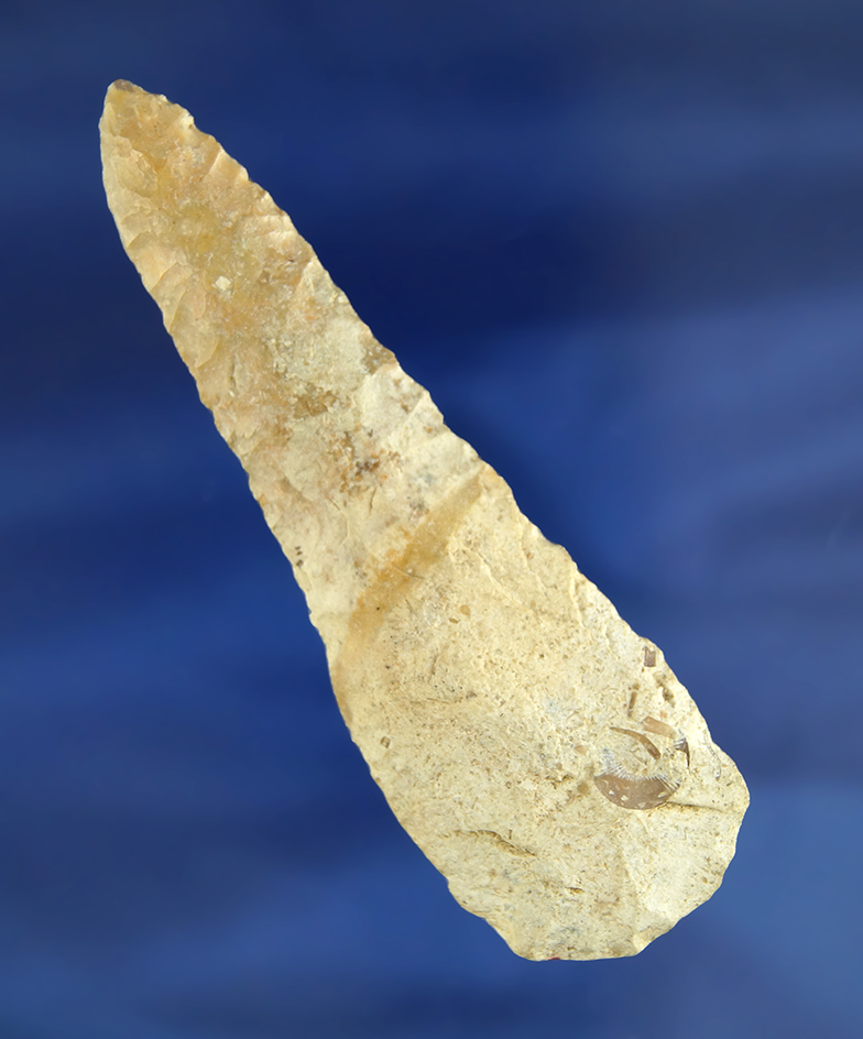 3 9/16" Burlington chert Drill found in Illinois from the Lloyd Reinking collection.