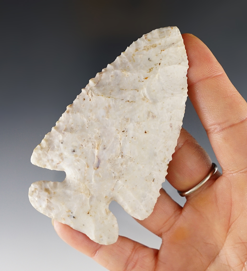 3 1/2" Thebes made from Burlington Chert. Found in Pike Co., Illinois. Ex. Ray Long collection. 