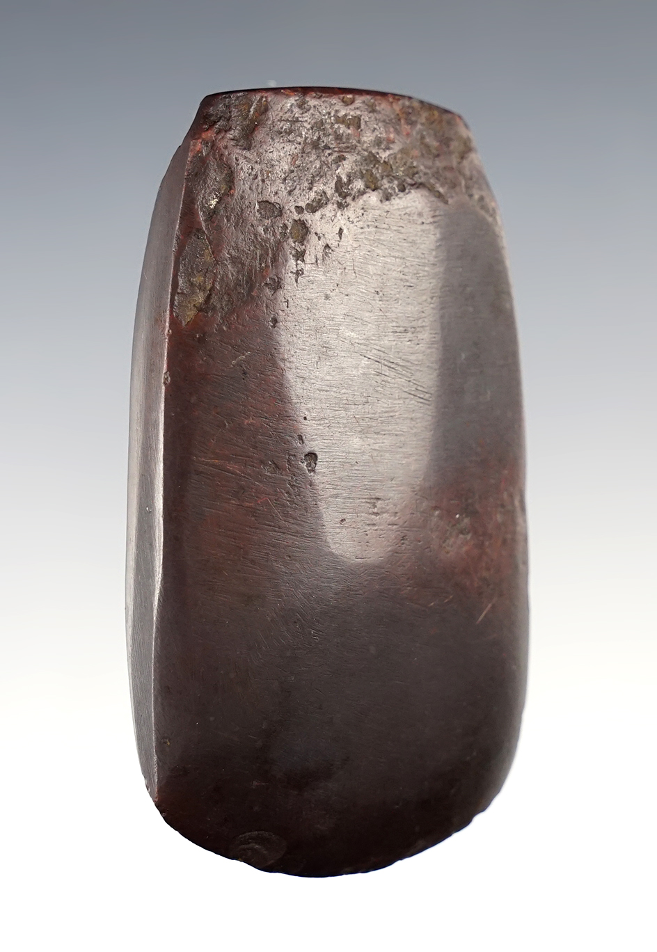 3" Hematite Celt found near the Mackinaw River in McClean Co., Illinois. Ex. Fagerburg. 