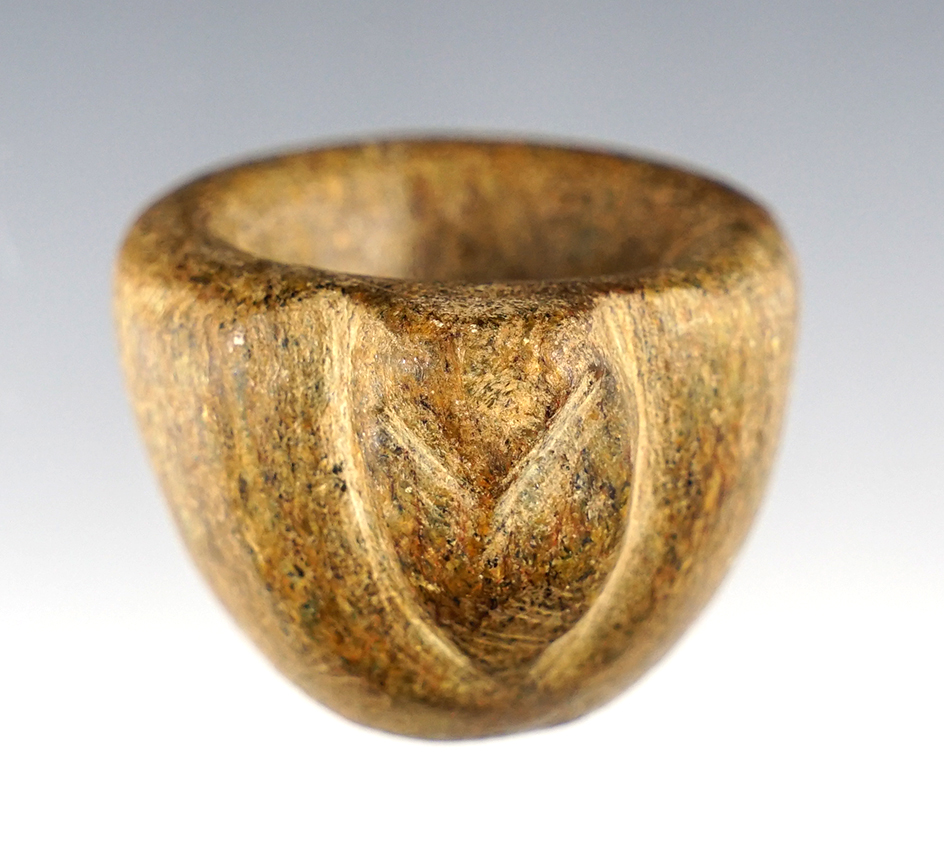 1 1/2" Effigy Cone made from highly polished Hardstone. Found in Tennessee. Ex. Glen Miller. 