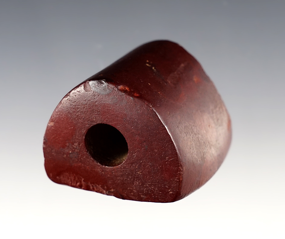 1 3/4" x 1 5/8" Humped Bannerstone found in Dyer, Tennessee. Ex. William Steele. COA. 