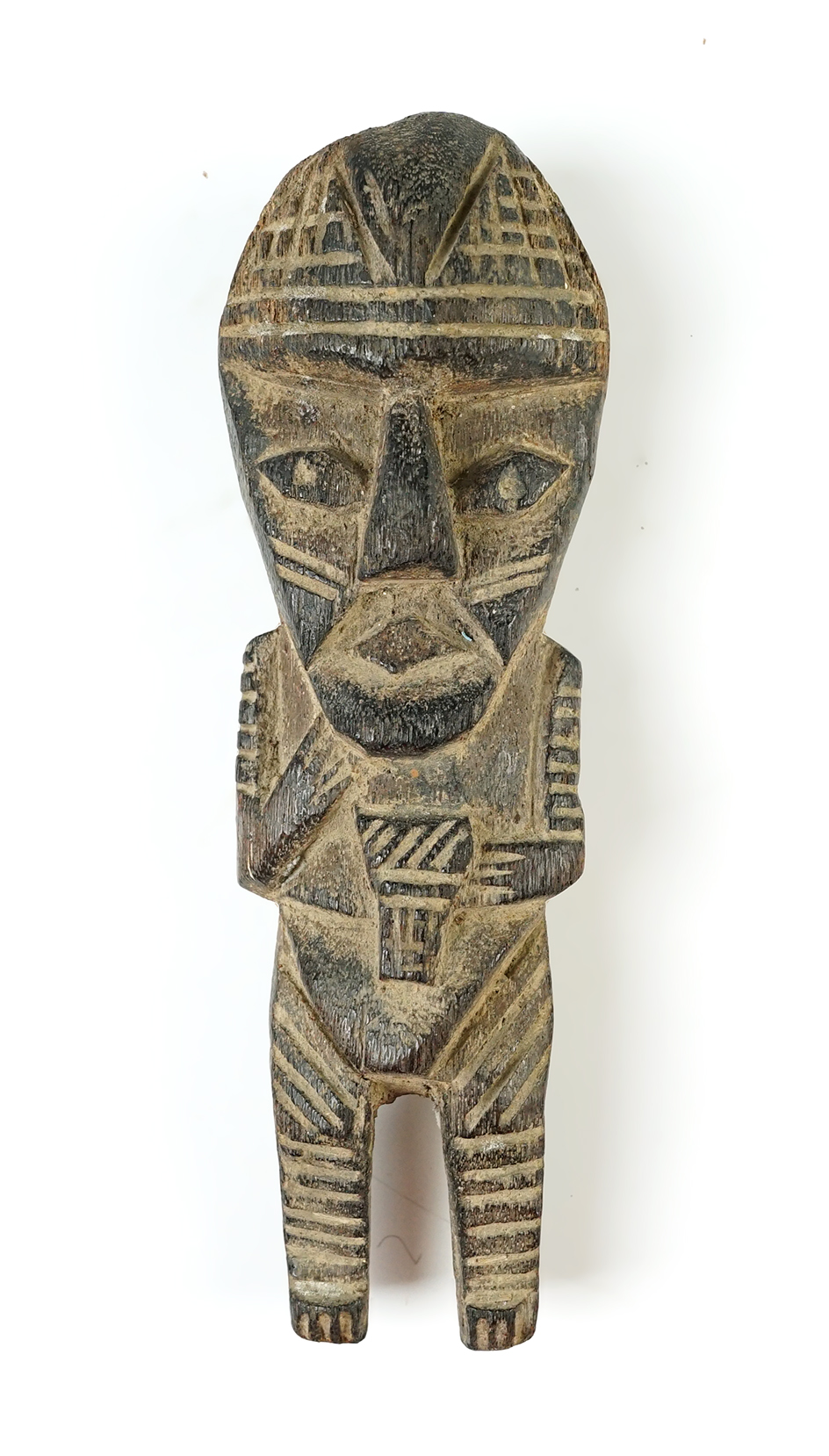 Well made 6 3/4" tall Inca Human Effigy with Kero in hand. Made from Algarrobo Wood.