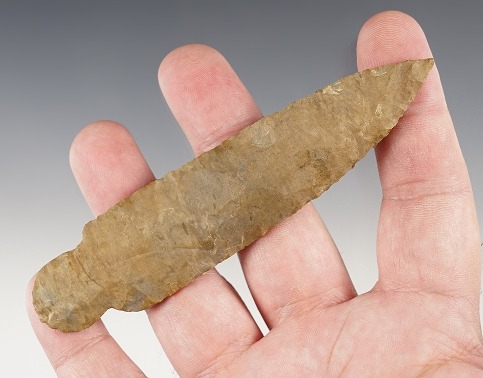 4 5/8" Beacon Island made from Dover Chert. Found in Montgomery Co., Tennessee. Davis COA. 