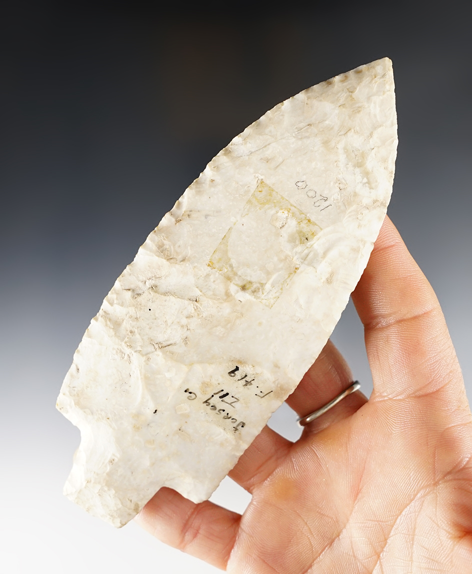 5 5/8" Robbins Beaver Tail Adena - Jersey Co., Illinois. Ex. Gene Johns collection. 