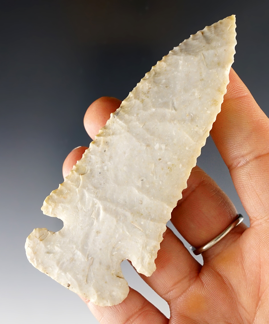 3 7/8" Dovetail made from Burlington Chert. Found in Calhoun Co., Illinois. 