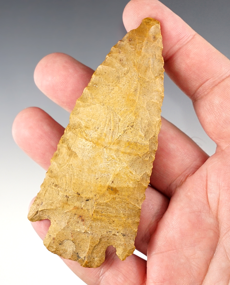 3 7/8" Kirk Cornernotch found in Southwest Missouri. 