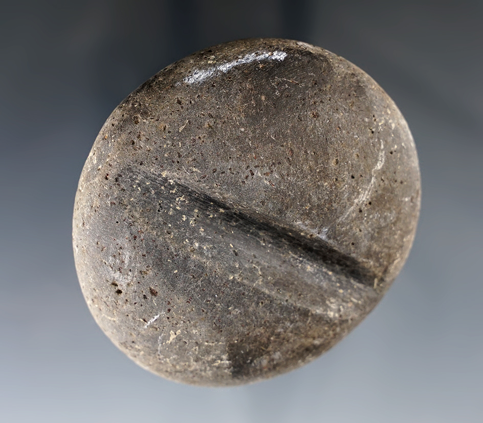 Classic style 2 5/8" diameter arrow shaft polishing stone found in New Mexico