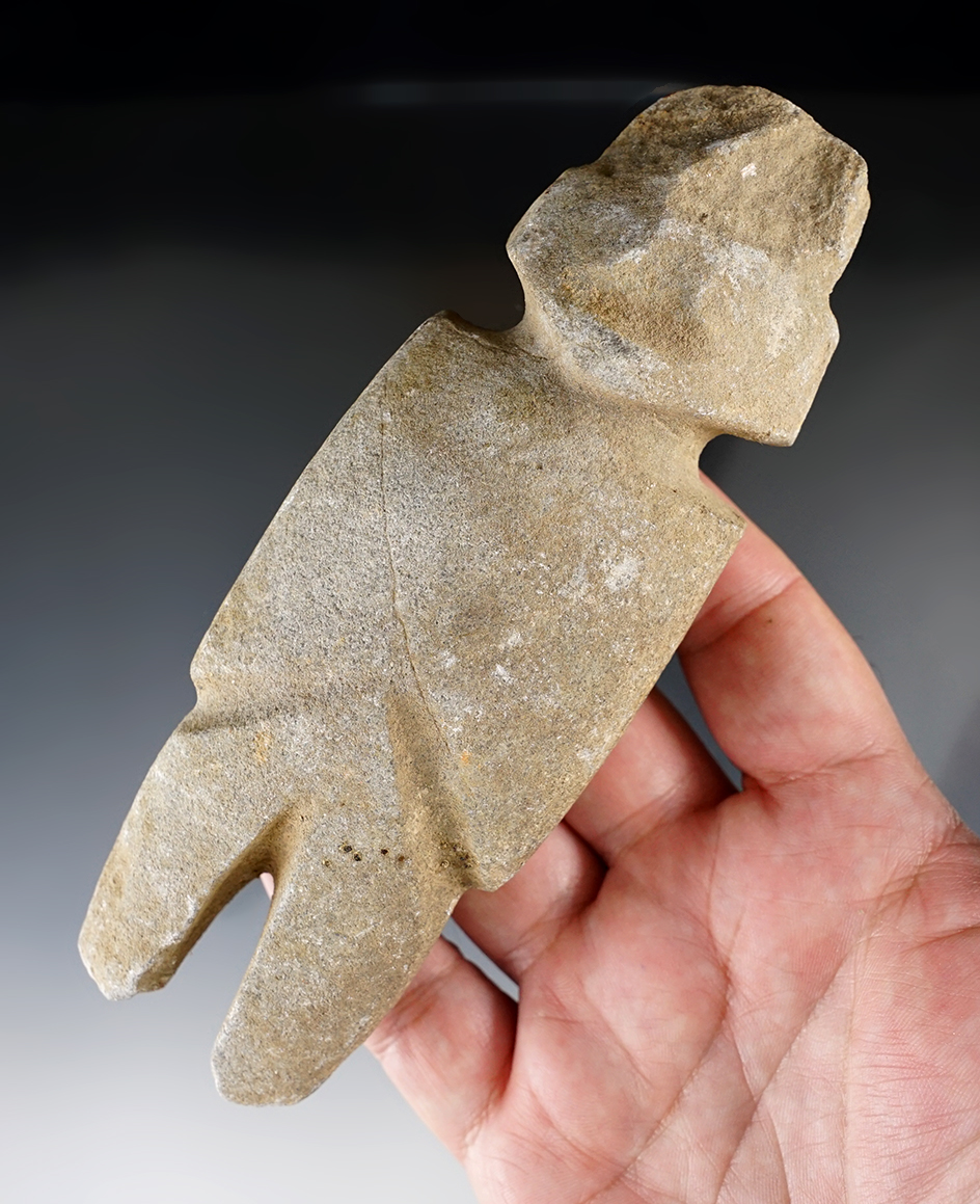 6 14" pre-Columbian Mescala stone figure found in Guerrero Mexico.