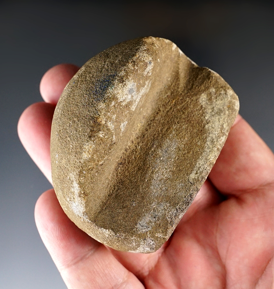 2 12" sandstone awl sharpener with dual grooves. Found in Benton County Washington.
