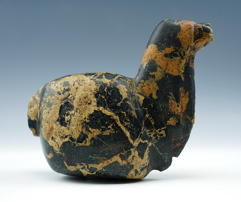 Large and nice! 5 1/8" long x 4" tall Alpaca Canopa made from beautiful Hardstone found in Peru.