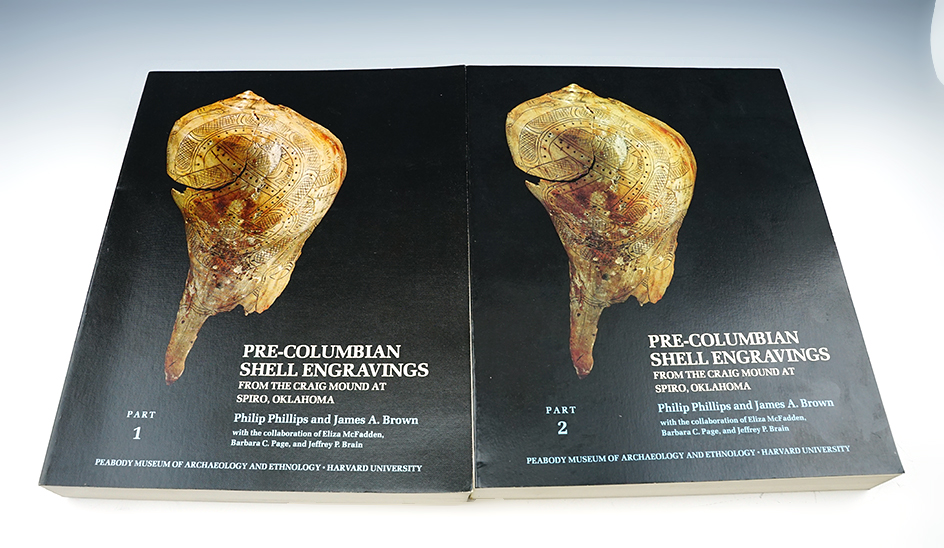 2 volume set - softcover: Pre-Colombian Shell Engravings from the Craig Mound at Spiro, Oklahoma".