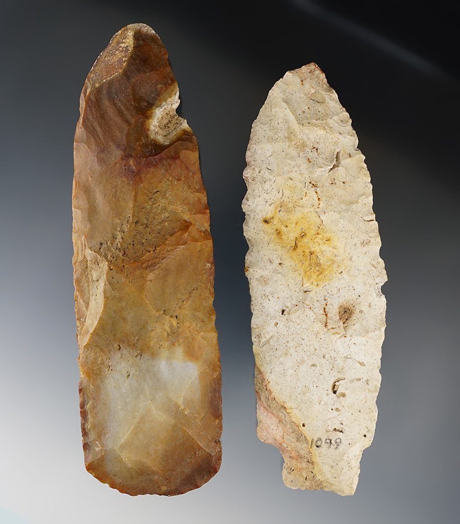 Pair of big Flint Blades found in Georgia, largest is 6 1/16".