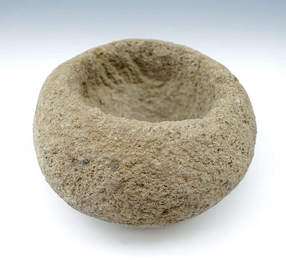 4 1/2" wide nicely crafted stone bowl found in New Mexico.