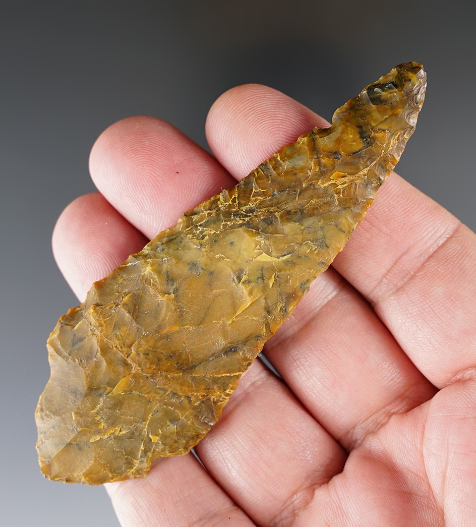 3 15/16" Shoshone Knife found in northern California made from beautiful petrified wood.