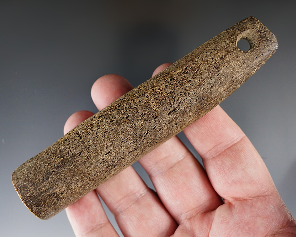 Nicely styled 5" Inuit bone pendant found in Alaska.