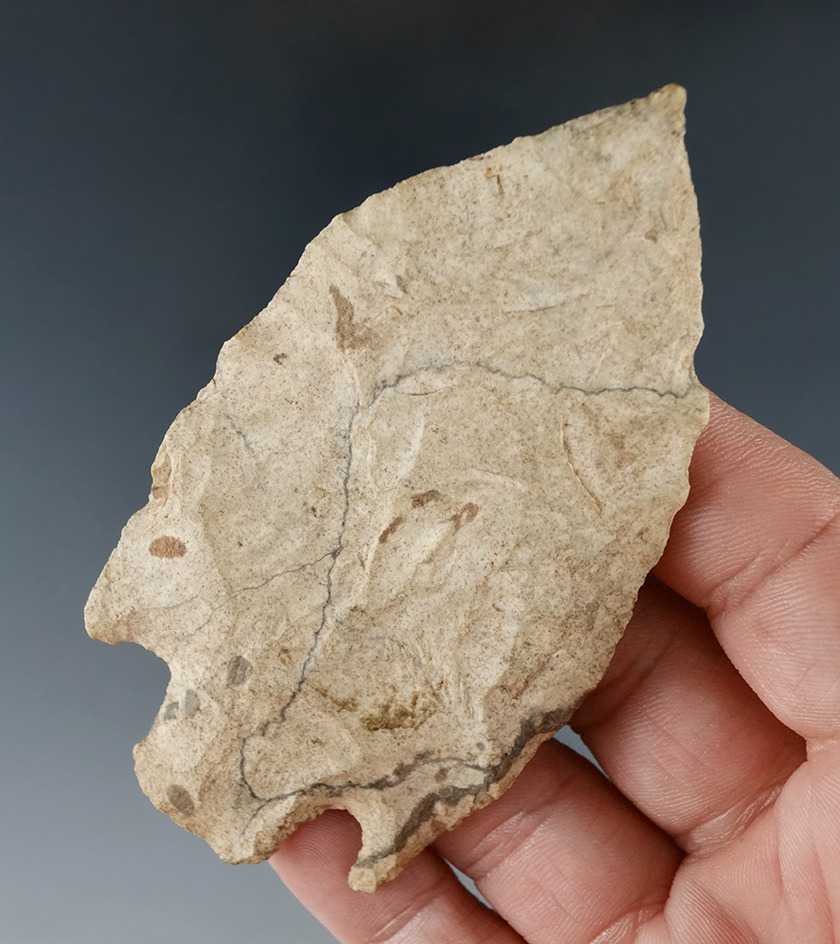 3 1/2" Basal Notch Pentagonal Knife found in Sequoyah Co., Oklahoma.