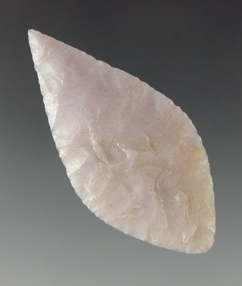 Incredibly well flaked and thin 1 3/4" Leaf Point found in New Mexico.