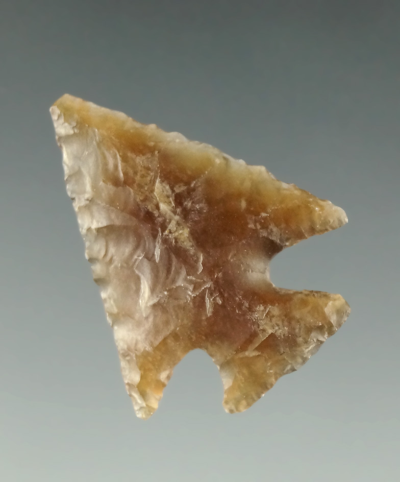 Translucent 15/16" Knife River Flint Pelican Lake, found in McLean Co., North Dakota.