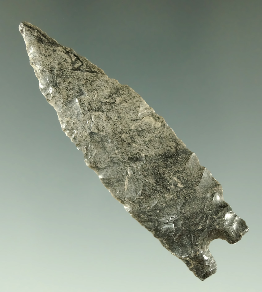 2 1/4" Pinto Basin made from Obsidian. Found near the Columbia River Basin, California.