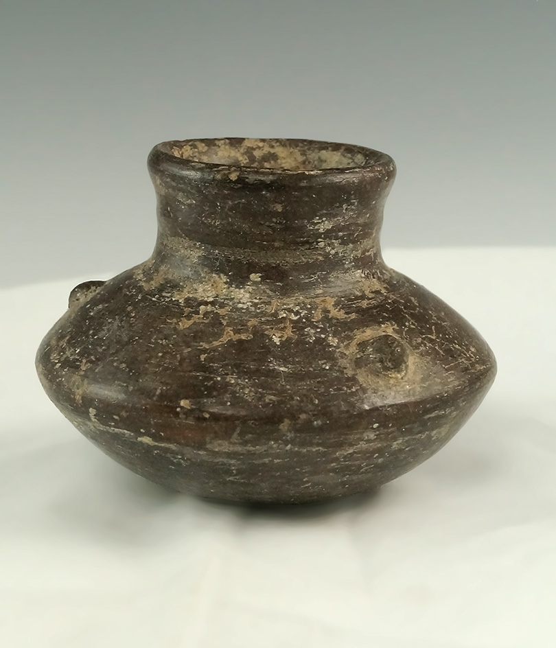 3 3/4" Pre-Columbian pottery vessel in good condition, found in Mexico.