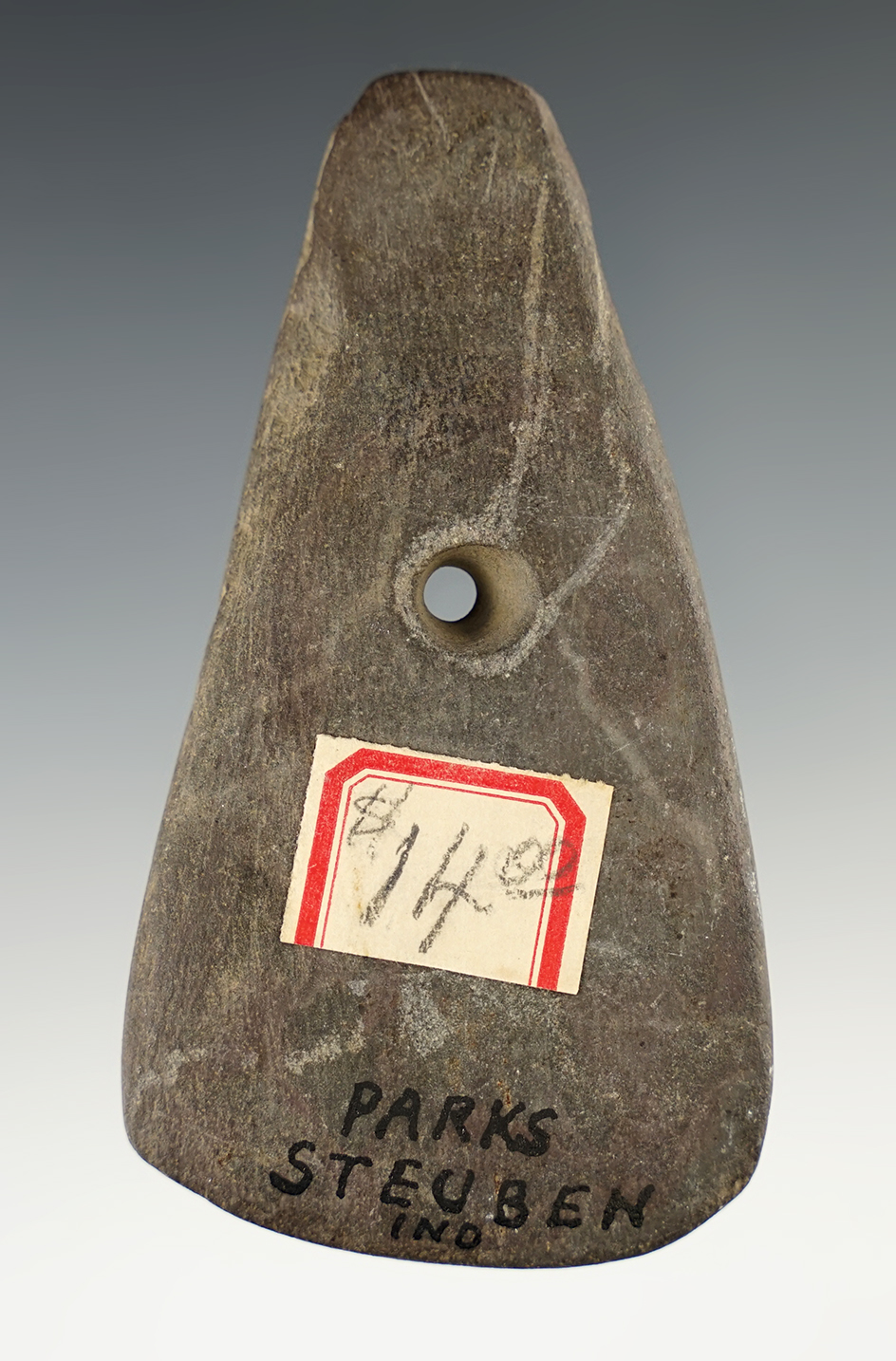 4 1/4" Teardrop Pendant found in Steuben Co., Indiana. Ex. Cameron Parks.