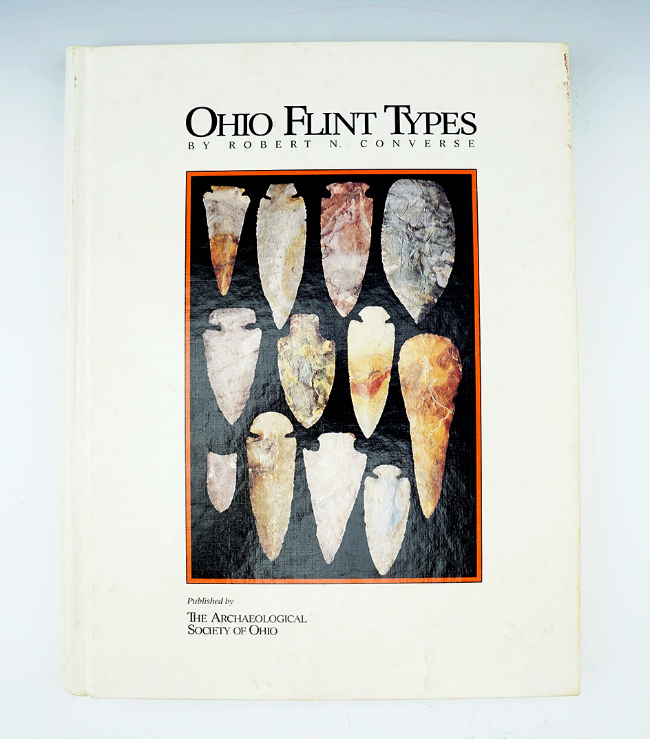 Hardcover book "Ohio Flint Types", by Robert Converse. Cover shows some dirt and wear.