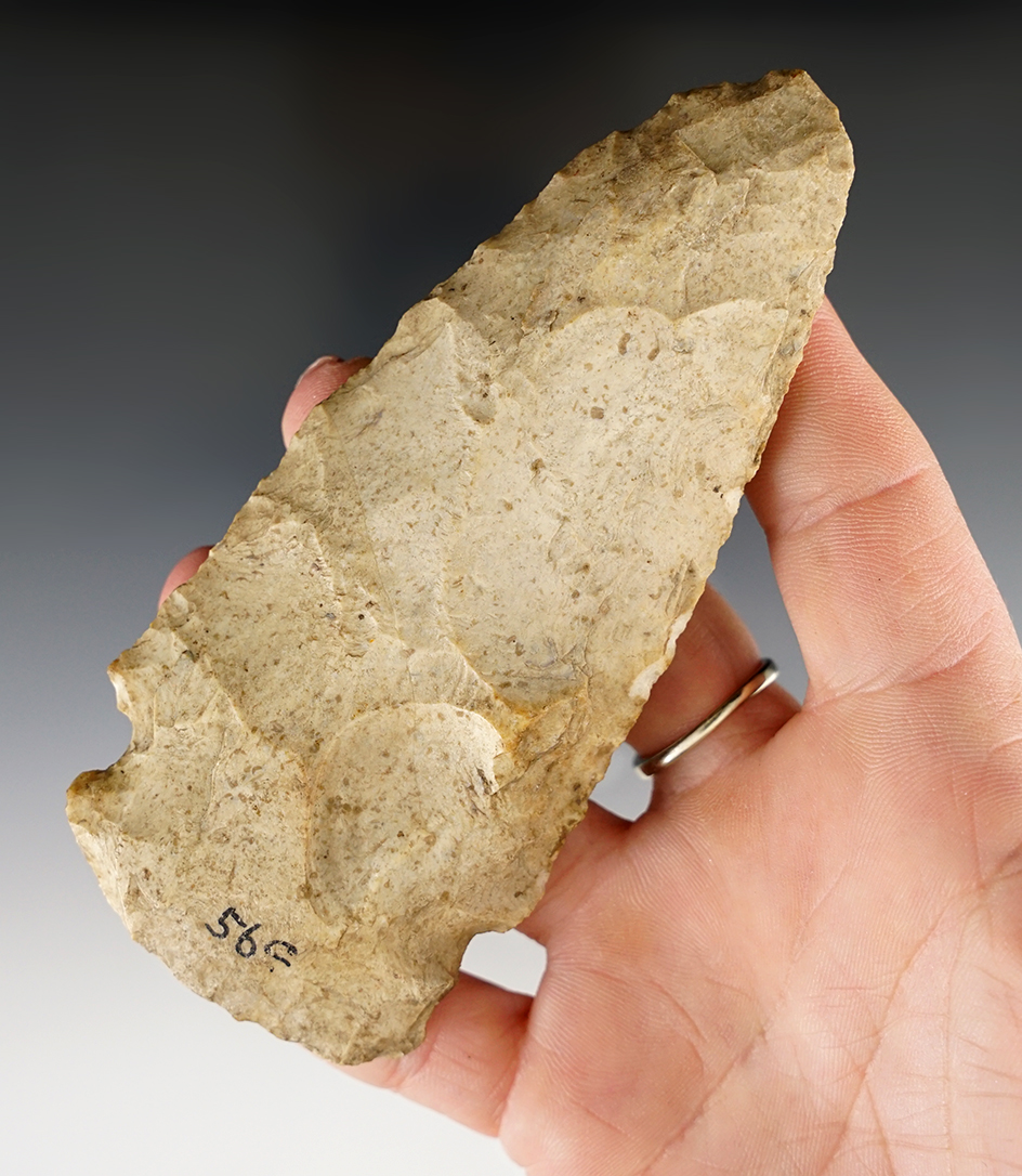 4 1/2" heavy side notch knife found in Saline Co., Missouri.